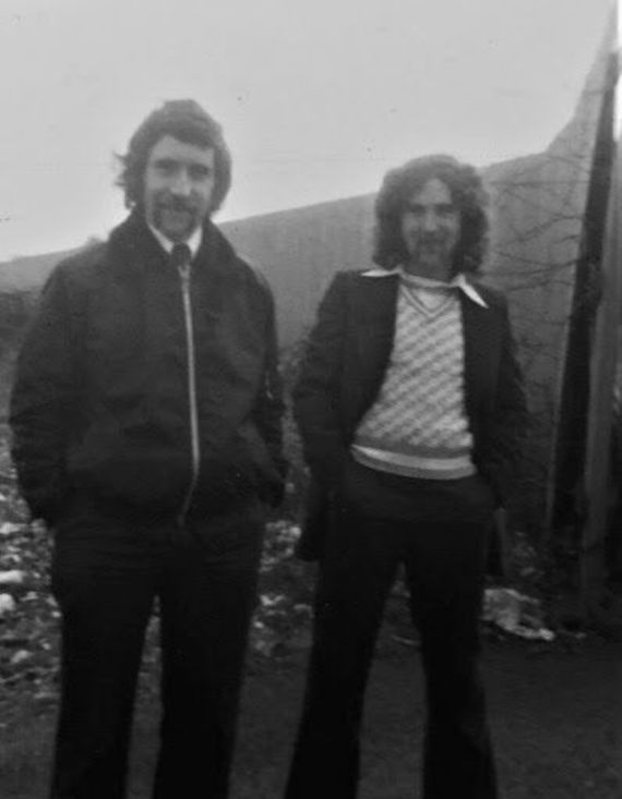 Brothers John and Jimmy Quinn outside Long Kesh on the day of their release
